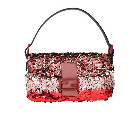 fendi red sequin mini baguette|Fendi baguette monogram.